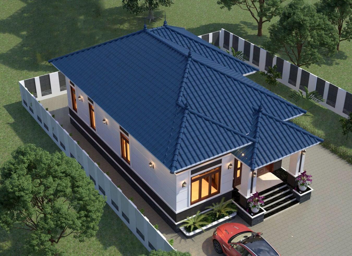 Phối cảnh của ngôi nhà nhìn từ trên xuống