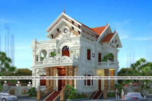 Công trình biệt thự 2 tầng tân cổ điển đẹp bề thế sang trọng